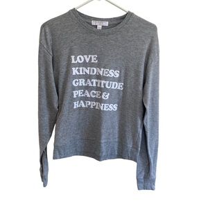 Spiritual Gangster Grey Love Happiness Long Sleeve Lightweight Sweatshirt Large